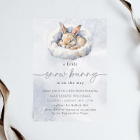 Aquarelle Baby shower de lapin de neige