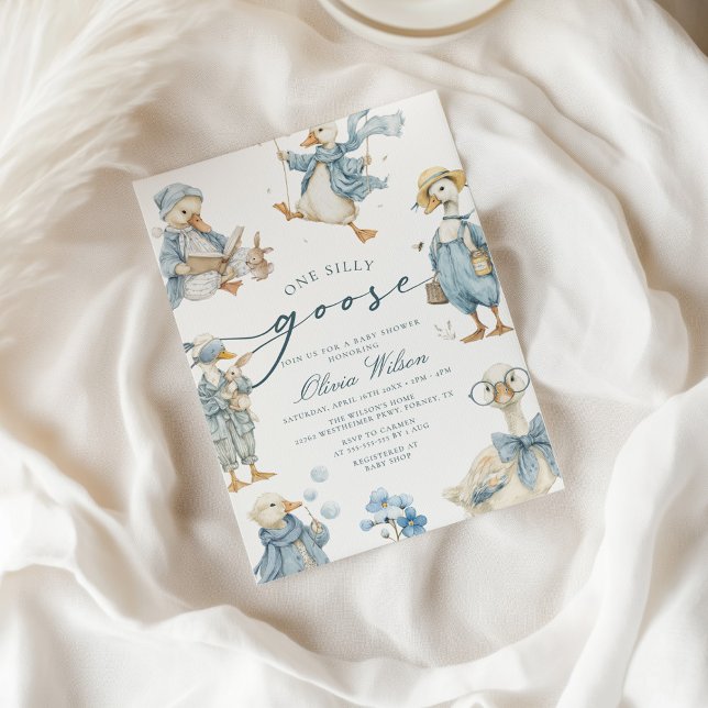 Invitation Aquarelle Baby shower d'oie soie (Créateur téléchargé)