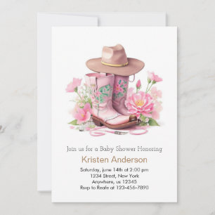 Invitation Aquarelle Baby shower fille