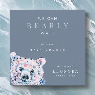 Invitation Aquarelle Baby shower Ours en Teddy