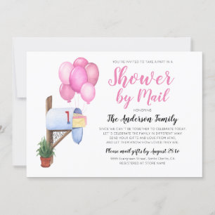 Invitation Aquarelle Baby shower par distance de courrier