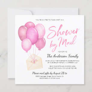 Invitation Aquarelle Baby shower par distance de courrier