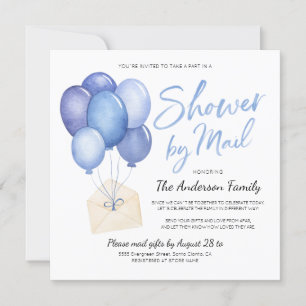 Invitation Aquarelle Baby shower par distance de courrier