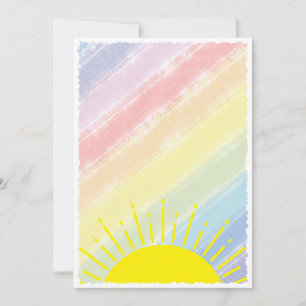 Invitation Aquarelle Baby shower Pastel Rainbow