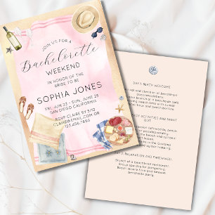 Invitation Aquarelle Bachelorette Destination Tropicale