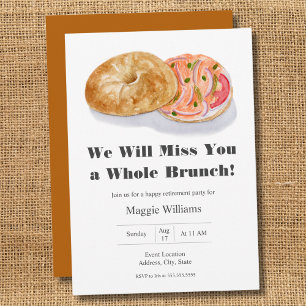 Invitation Aquarelle Bagels Fumée Saumon Retraite Brunch