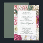 Invitation Aquarelle bat mitzvah Florale<br><div class="desc">Bat mitzvah Watercolor Floral Invitations dispose d'un élégant arrière - plan de fleurs d'aquarelle avec eucalyptus,  frondes de palmiers,  roses,  pivoines et fougères dans les tons muets de prune,  bordeaux,  vert,  pêche et rose. Personnalisé en modifiant le texte dans les zones de texte fournies. Conçu par ©Evco Studio www.zazzle.com/store/evcostudio</div>