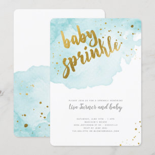 Invitation Aquarelle Bébé - Aqua