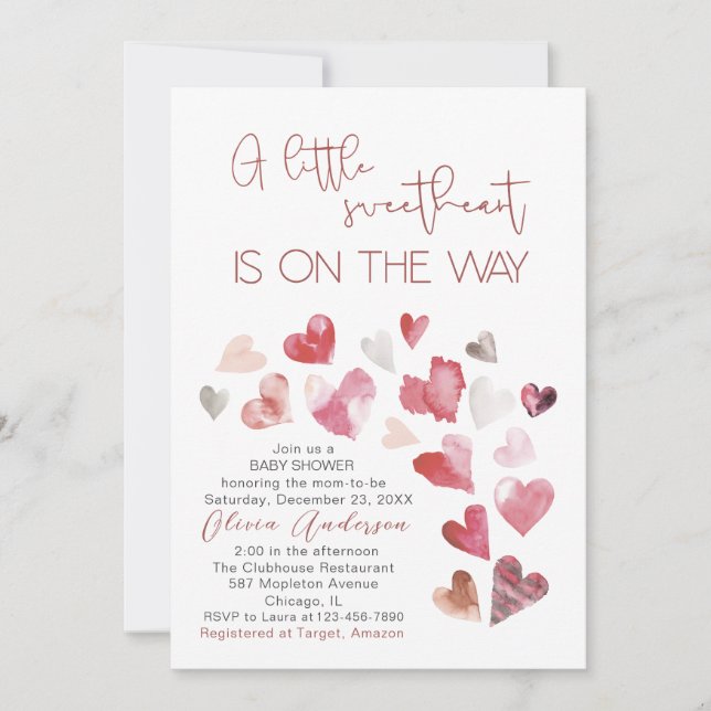 Invitation Aquarelle Bébé son froid dehors Baby shower Invi (Devant)