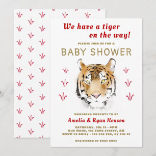 Invitation Aquarelle bébé tigre 2022 Baby shower