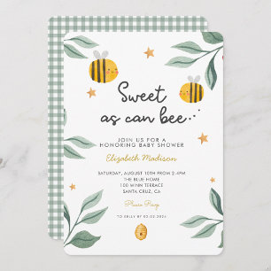 Invitation Aquarelle Bee Honey Baby shower sucré