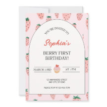 Aquarelle Berry fraise Premier anniversaire