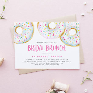 Invitation Aquarelle Blanc Saupoudrer Brunch nuptial