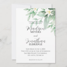 Aquarelle blanche et verte Floral Lily Mariage