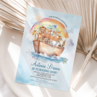 Aquarelle bleu Arche de Cute Noah Premier annivers