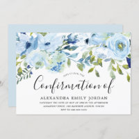 Aquarelle bleu ciel Confirmation florale