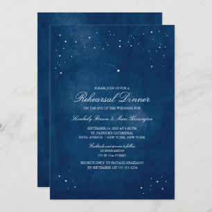 Invitation Aquarelle bleu étoile Répétition Mariage