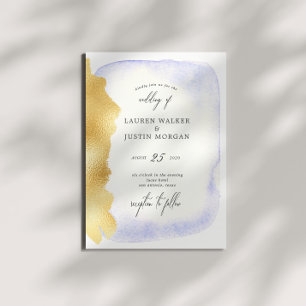 Invitation Aquarelle bleu transparent Mariage d'huile
