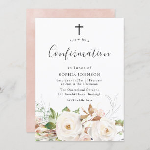 Invitation Aquarelle Bleue Bleu Bleu Joli Confirmation Floral