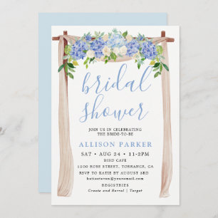 Invitation Aquarelle bleue Hydrangea Arch Floral Bride