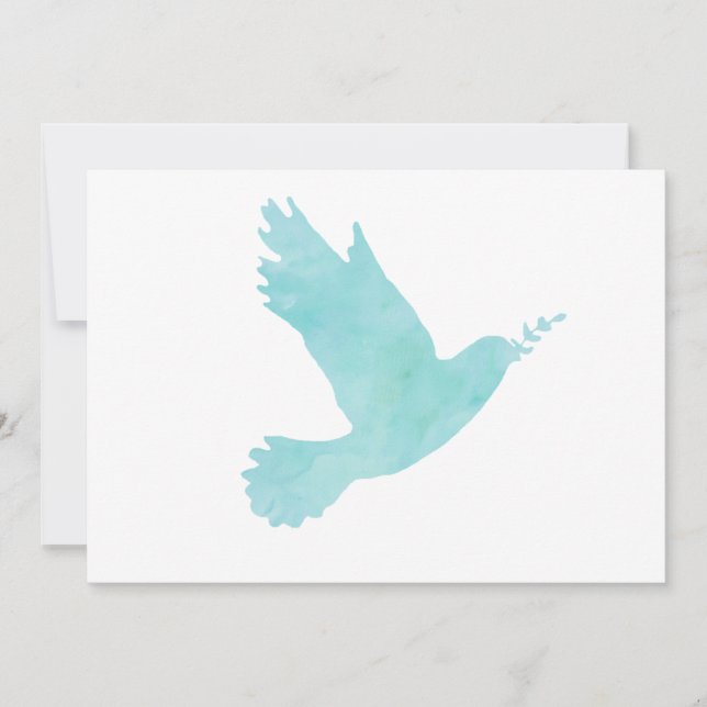 Invitation Aquarelle Blue Dove (Devant)