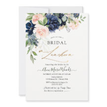 Aquarelle Blush Marine Fleurs Bleues Bridal Luncho