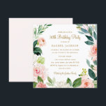 Invitation Aquarelle Blush or Floral 30e anniversaire Invitat<br><div class="desc">Invitations d'anniversaire florales plus modernes dans le Little Bayleigh Store!</div>