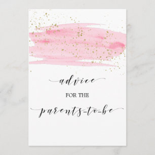 Invitation Aquarelle Blush rose et or panneau de conseil