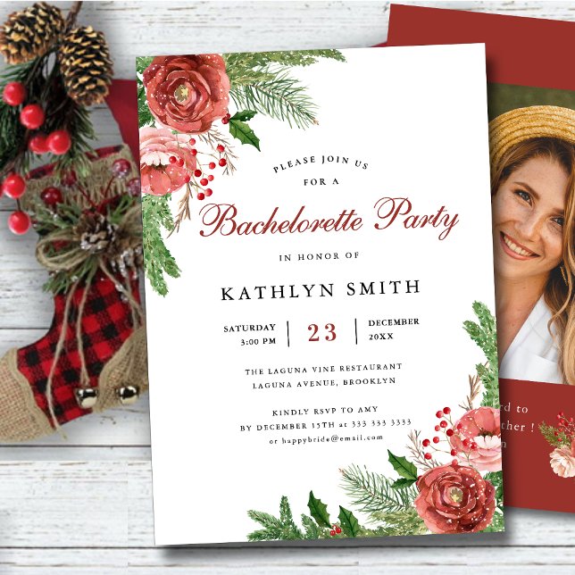 Invitation Aquarelle Blush rose Floral Bachelorette Party (Créateur téléchargé)