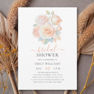 Invitation Aquarelle Blush Rose Gold Garden Fête des mariées
