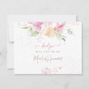 Invitation Aquarelle Blushing Romance Maid of Honor