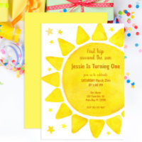 Aquarelle Boho 1er Anniversaire serviettes - Premi