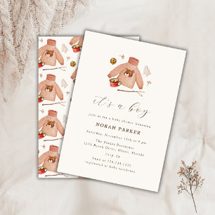 Invitation Aquarelle Boho Boy Vêtements d'hiver Baby shower