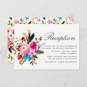 Invitation Aquarelle Boho Chic Floral Mariage Réception