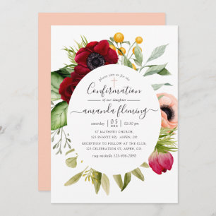 Invitation Aquarelle Boho confirmation florale