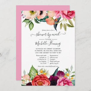 Invitation Aquarelle Boho Floral Baby shower par courrier