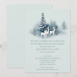 Invitation Aquarelle Bois Deer