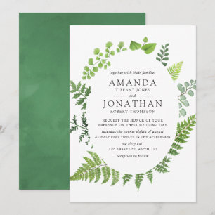 Invitation Aquarelle Bois Mariage de verdure