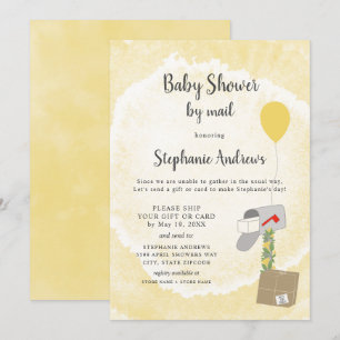 Invitation Aquarelle boîte aux lettres Baby shower neutre par