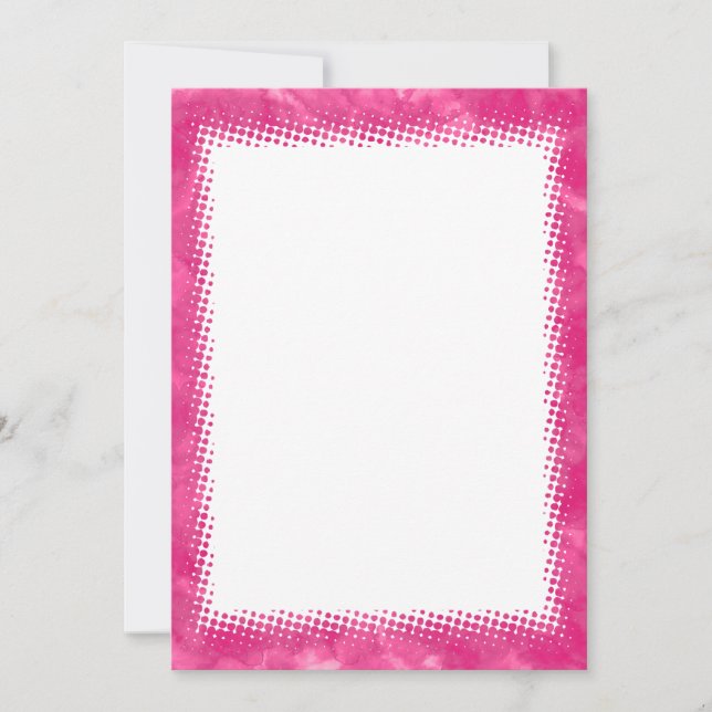 Invitation Aquarelle Bordure Valentines Vide Texte personnali (Devant)