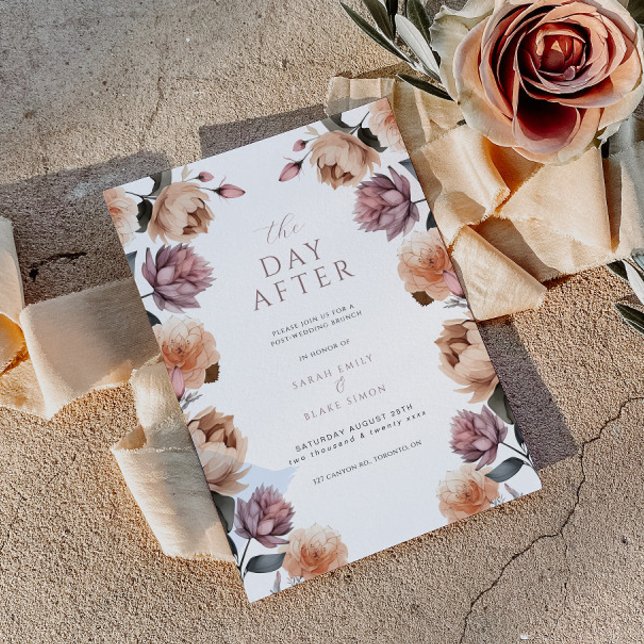 Invitation Aquarelle botanique après Brunch Mariage (Créateur téléchargé)