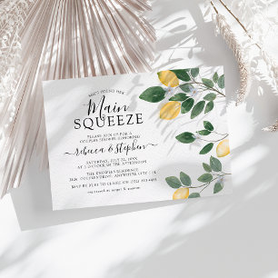 Invitation Aquarelle botanique Citron vert Couple Douche