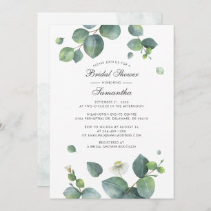 Invitation Aquarelle Botanique Eucalyptus Fête des mariées