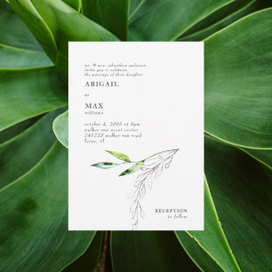 Invitation Aquarelle botanique Mariage de feuillage
