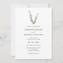Aquarelle botanique Mariage de la branche de romar