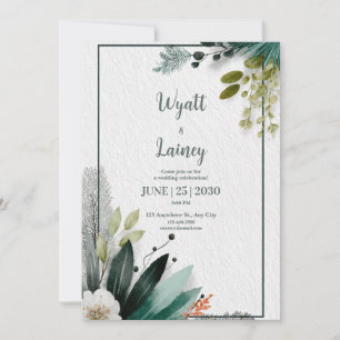 Invitation Aquarelle botanique moderne Mariage de verdure