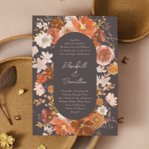 Invitation Aquarelle botanique moderne riche en cuivre