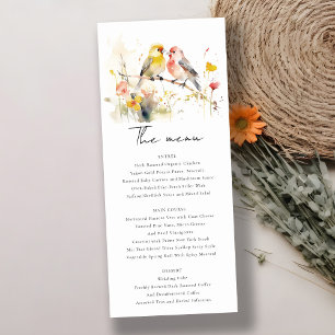 Invitation Aquarelle botanique sauvage Menu Mariage Inséparab