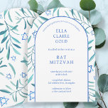 Invitation Aquarelle Botanique Star de David Bar Bat mitzvah<br><div class="desc">Carte parfaite pour annoncer un bat mitzvah, bar mitzvah ou une autre célébration juive ! L'aquarelle faite à la main pour vous à l'avant et à l'arrière! ENTIÈREMENT PERSONNALISABLE ! Cliquez sur "Personnaliser" ci-dessus pour modifier le texte. Cliquez sur "modifier à l'aide de l'outil de conception" pour ajuster les polices,...</div>