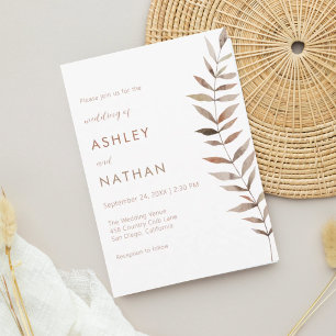 Invitation Aquarelle Botanique Tige de Feuille d'Eucalyptus M